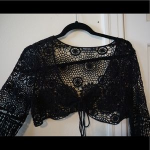 Black crochet top